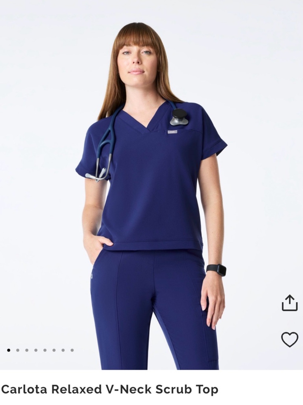 Figs Carlota Relaxed V-Neck Scrub Top - Sapphire